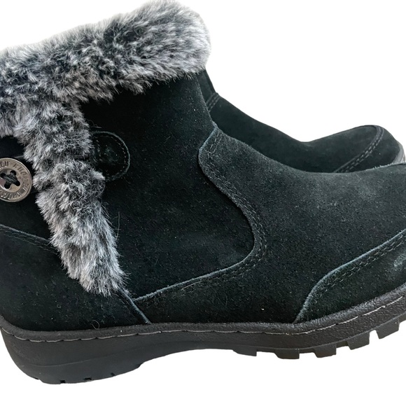 KHOMBU Iris Women's Boots Black Suede Water Repellent Plush Faux Fur Size 6 - Picture 2 of 11